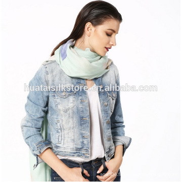 Shawl Modal Wool Floral Fringge Lady Scarf